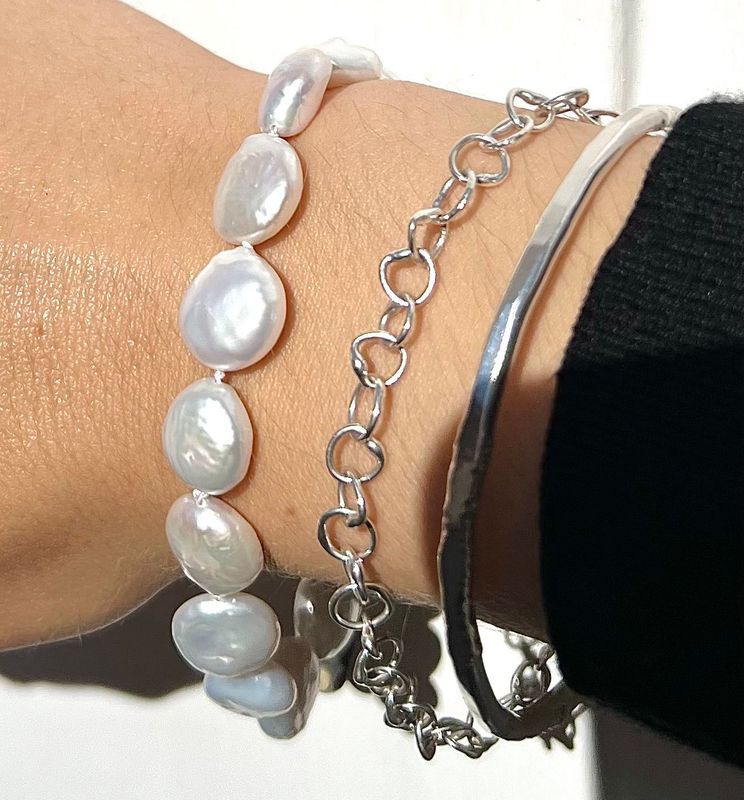 Silver Hammered Cyclone 1 Bangle