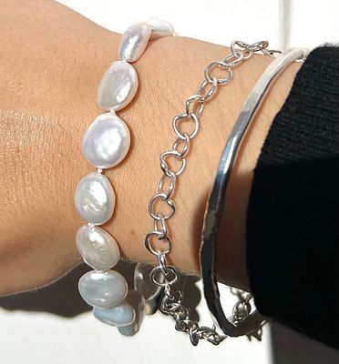Silver Hammered Cyclone 1 Bangle