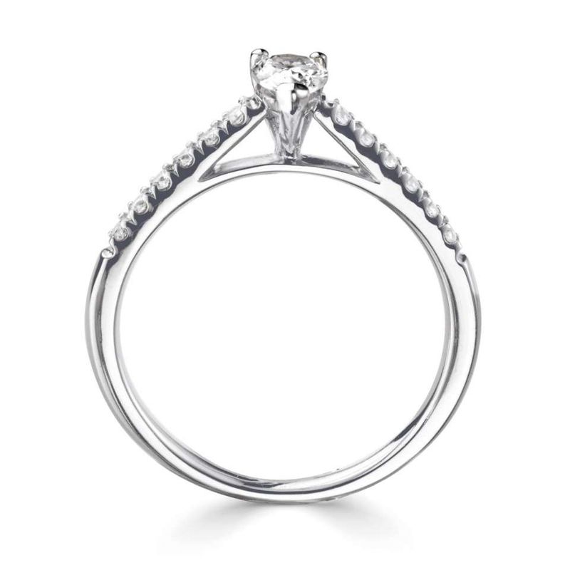 Platinum 0.40ct Pear Diamond Solitaire With Diamond Set Shoulders