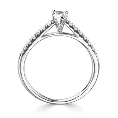 Platinum 0.40ct Pear Diamond Solitaire With Diamond Set Shoulders