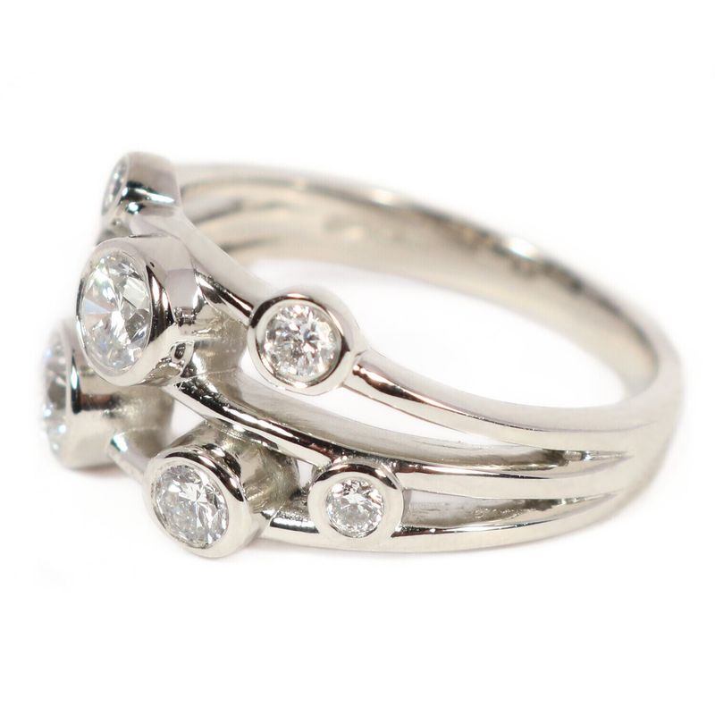 18ct White Gold 1ct Diamond Seven-Stone Polished Twister Ring