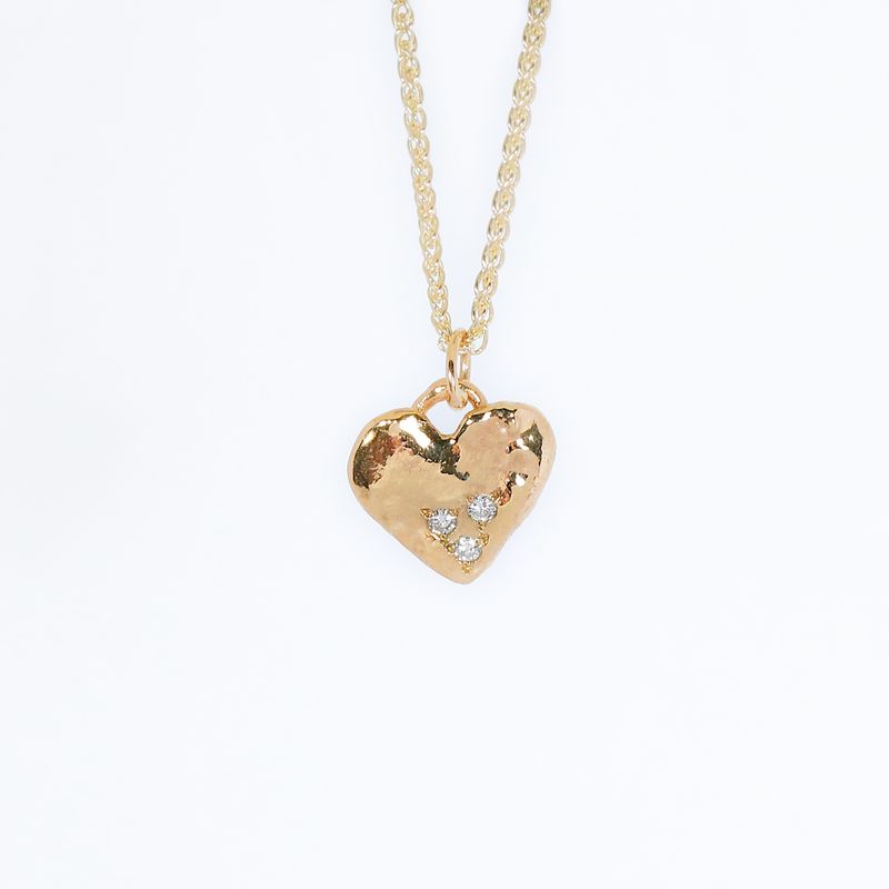 9ct Gold Diamond Heart Pendant (15mm wide)