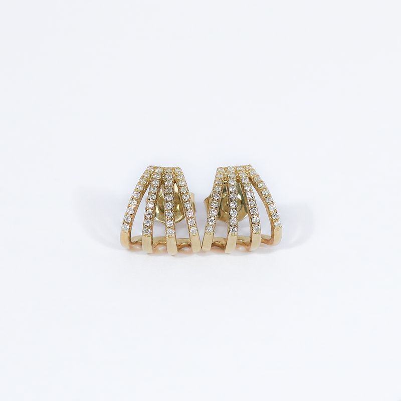 ​ 9ct Yellow Gold Diamond Cascade Fan Studs