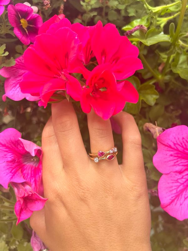 18ct Yellow Gold &amp; Platinum Ruby &amp; Diamond The Amara Ring