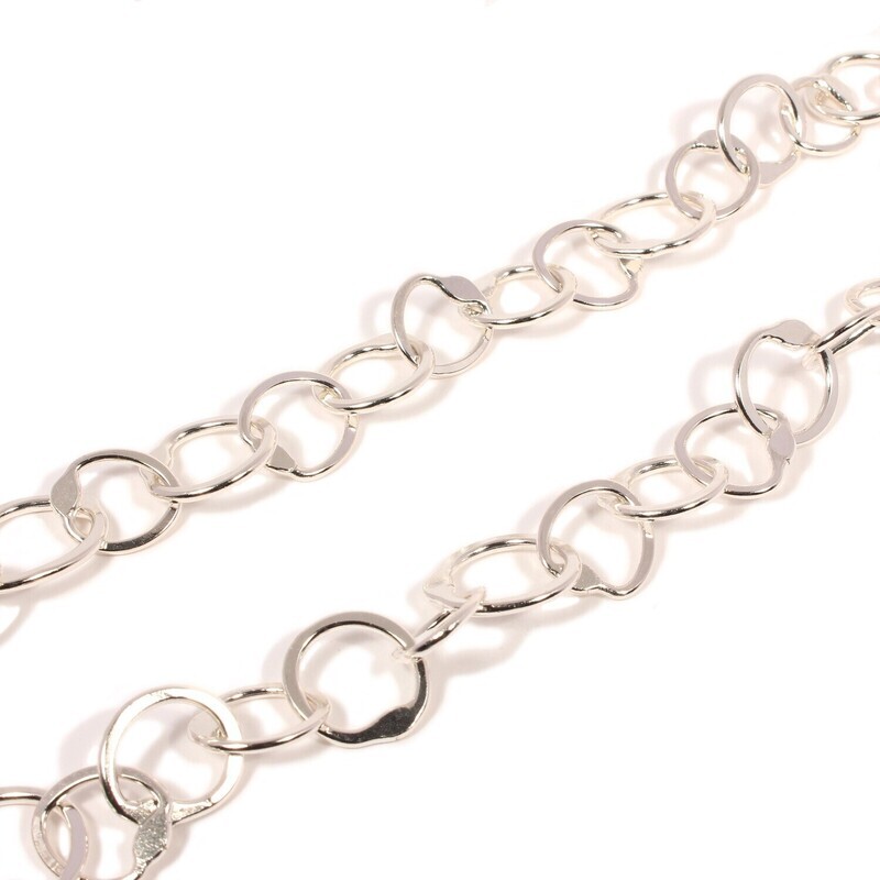 Silver Original Jane Watling Heavy Fused Chain 32" (Hammered) &amp; FREE Cyclone 1 -7mm Stud Earrings