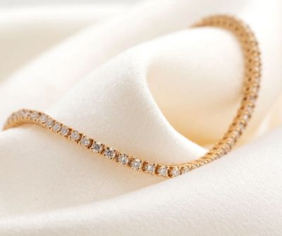 18ct Yellow Gold 2ct Lab Diamond Tennis Bracelet