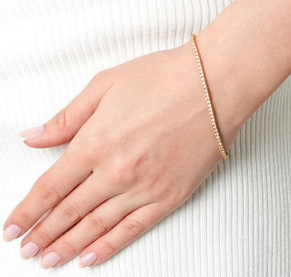 18ct Yellow Gold 2ct Lab Diamond Tennis Bracelet