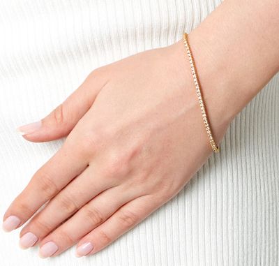 18ct Yellow Gold 2ct Lab Diamond Tennis Bracelet