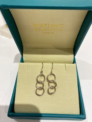 ​Silver Cyclone 3 Drop Earrings