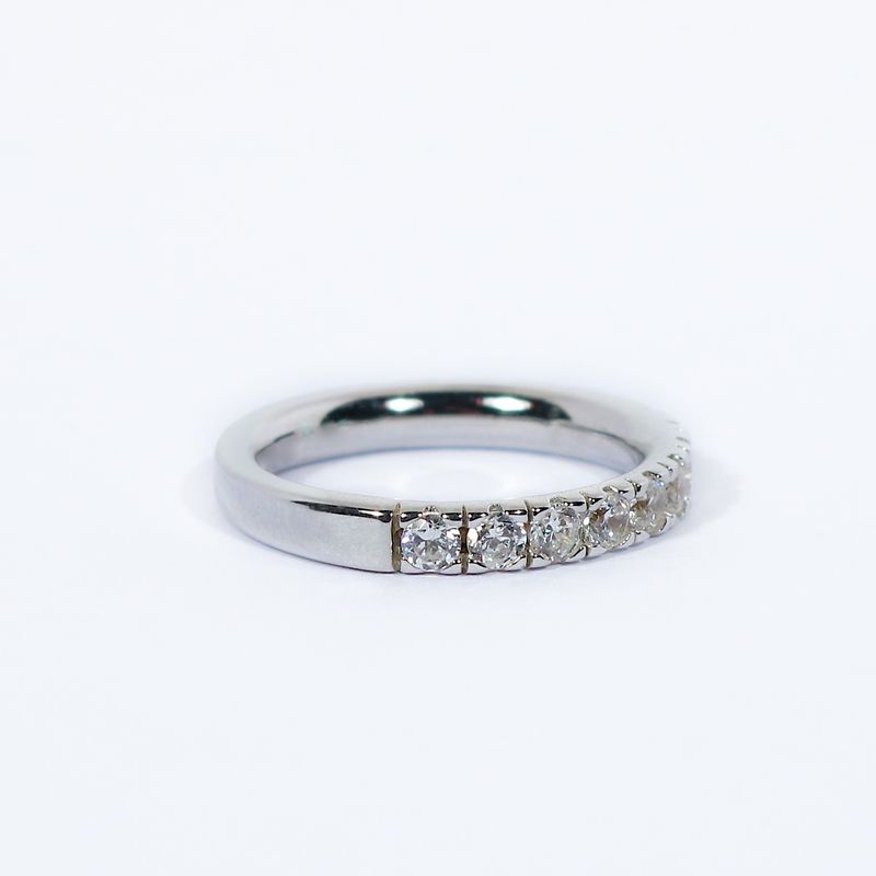 Scallop Set Diamond Half Eternity Ring