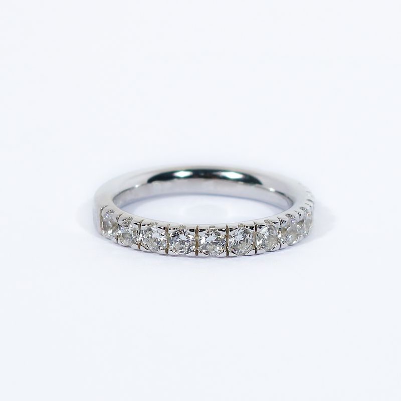 Scallop Set Diamond Half Eternity Ring