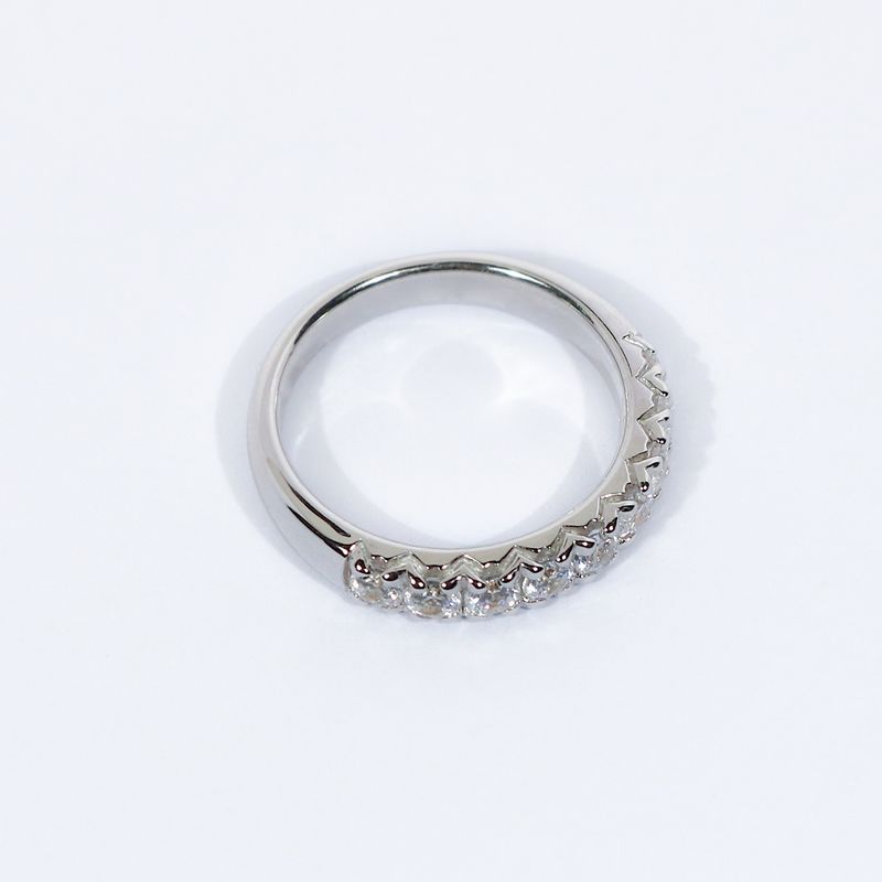 Fishtail-Set Half Eternity Diamond Ring
