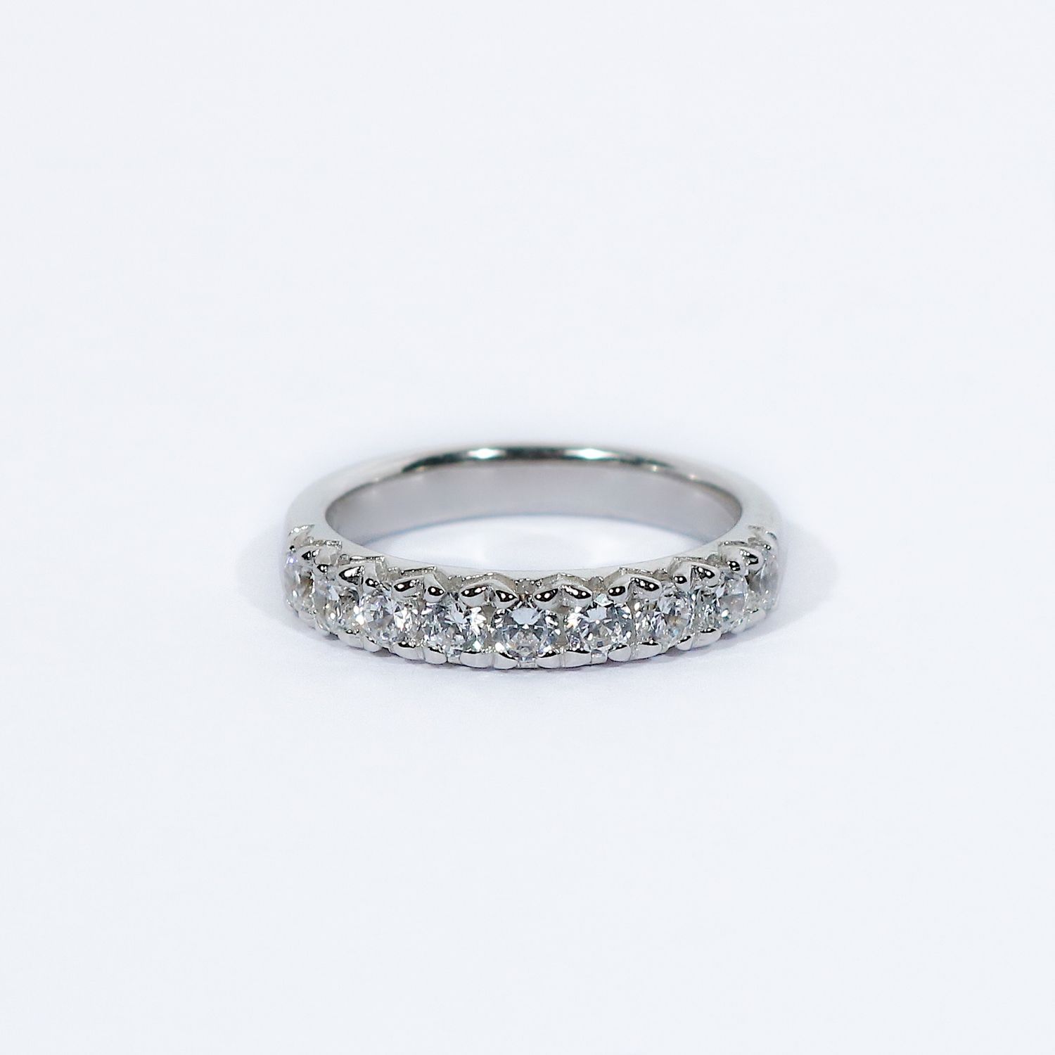 Fishtail-Set Half Eternity Diamond Ring