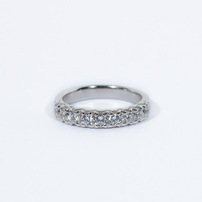 Fishtail-Set Half Eternity Diamond Ring