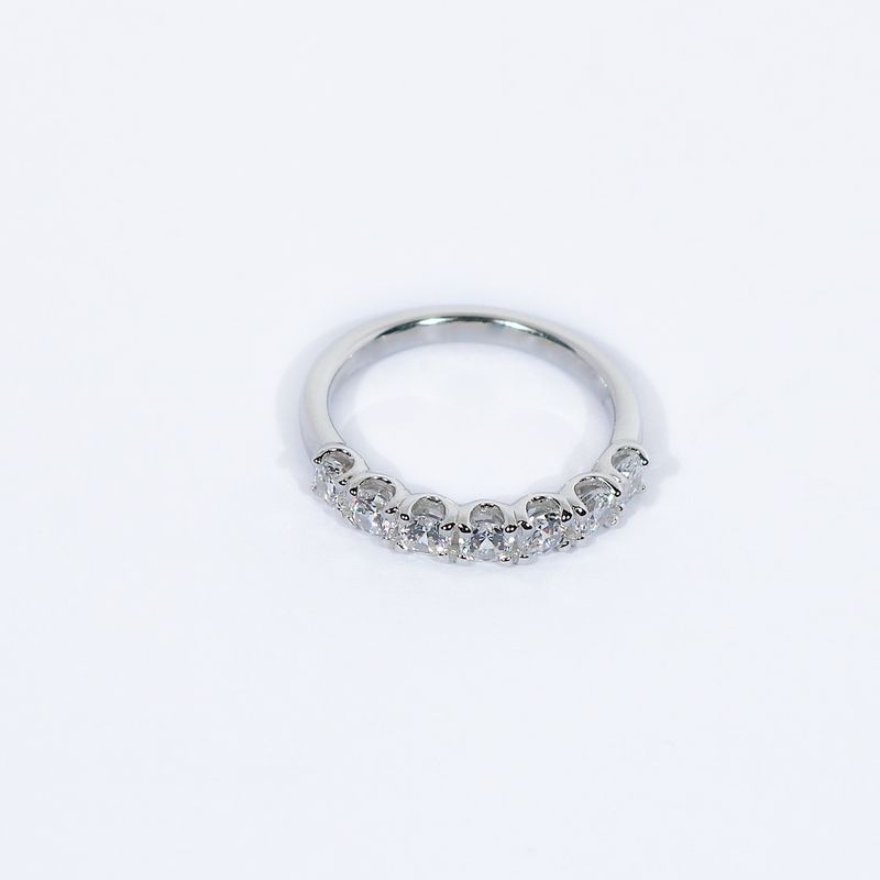 Double Claw-Set Half Eternity Diamond Ring