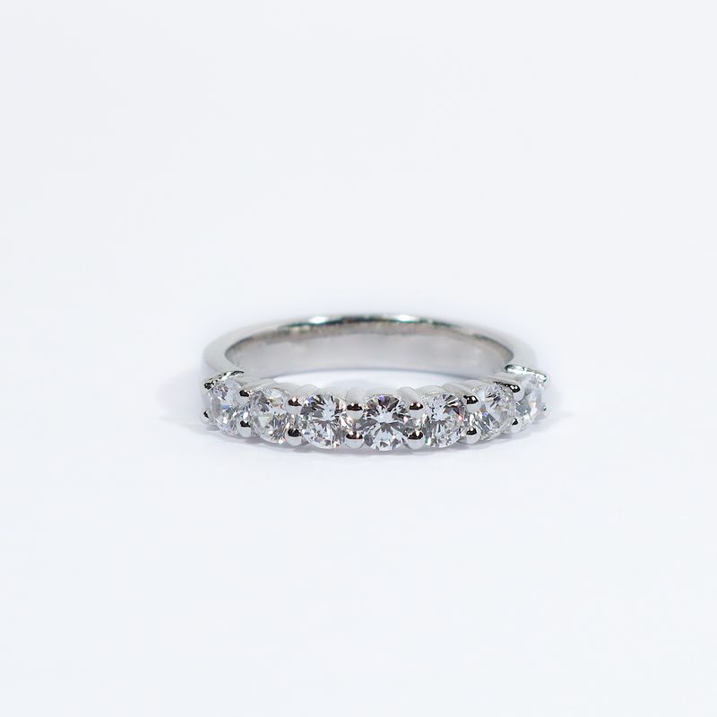 Classic Claw-Set Half Eternity Diamond Ring