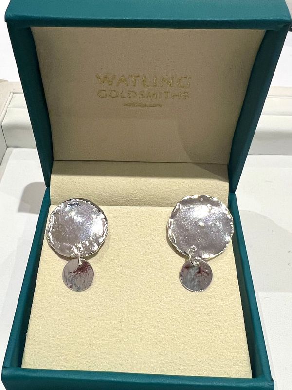 Silver Disc Stud Earrings (10-23mm diameter)