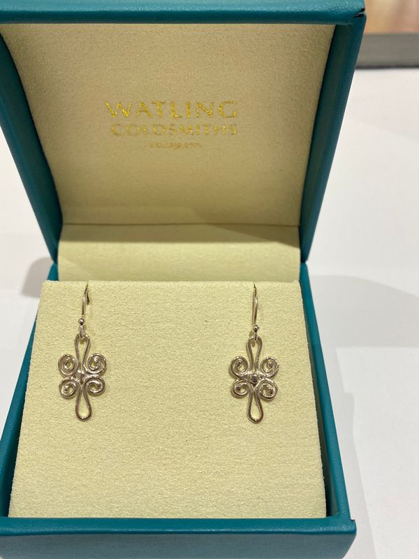 ​Silver Celtic Style Drop Earrings