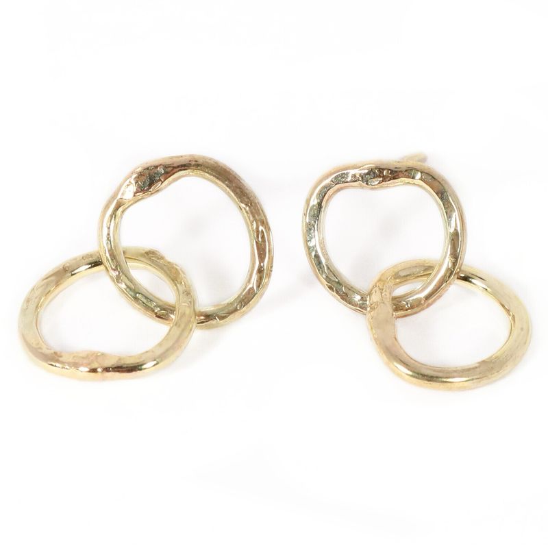 14ct Gold Cyclone 2 Stud Earrings