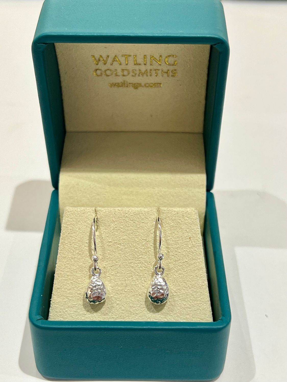 Silver Pebble Drop Earrings