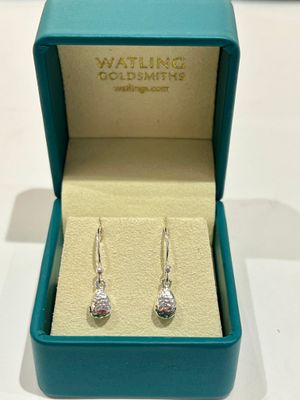 Silver Pebble Drop Earrings