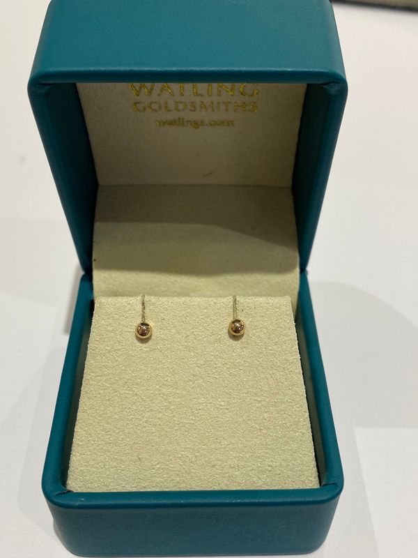 9ct Yellow Gold Bead Stud Earrings