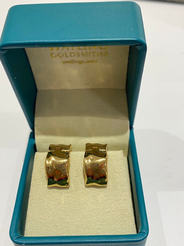 Silver &amp; 18ct Gold Plated Typhoon Huggie Hoop Earrings