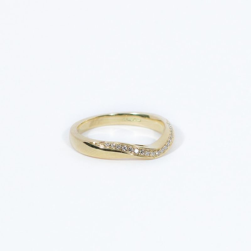 18ct Gold Half Eternity Contour Diamond Ring