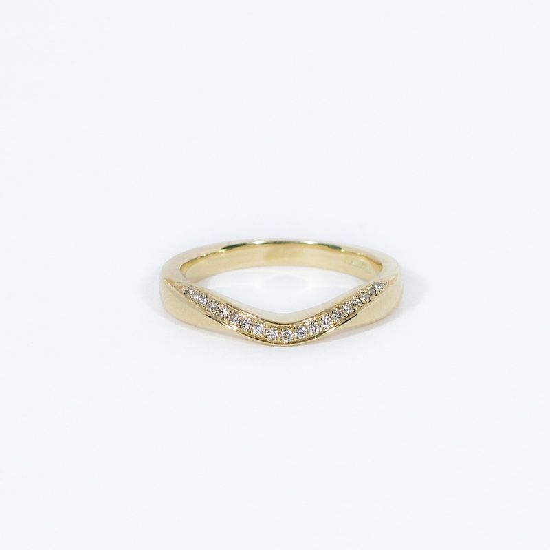 18ct Gold Half Eternity Contour Diamond Ring