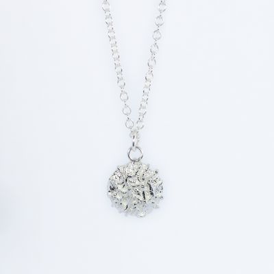 Silver Lined Filigree Pendant and Chain (15mm width)