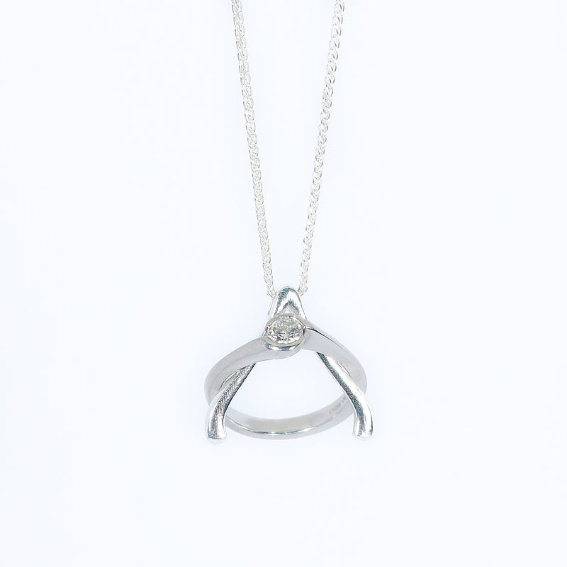 Silver Wishbone Ring Keeper Pendant