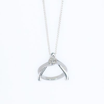 Silver Wishbone Ring Keeper Pendant