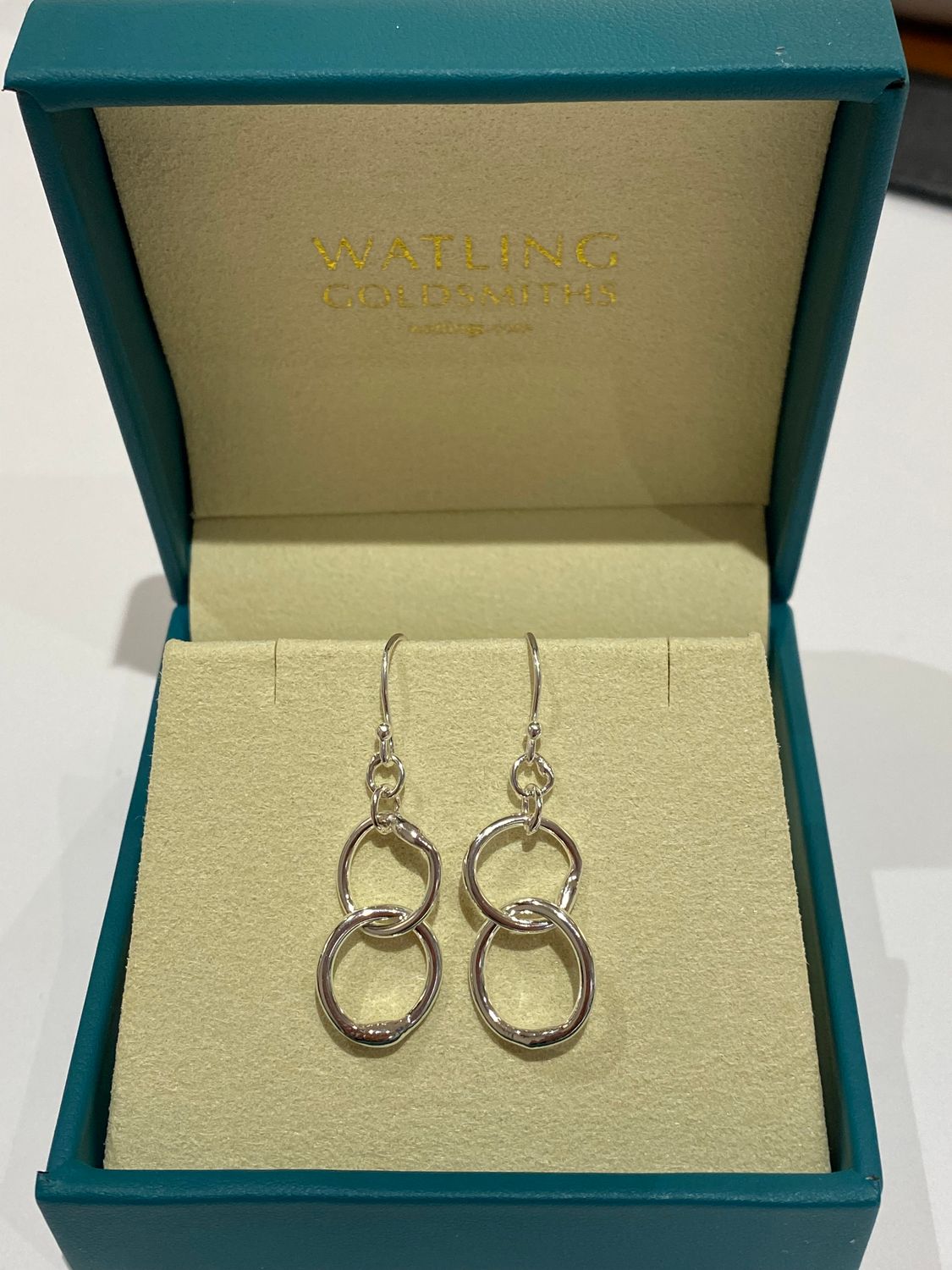 ​Silver  Cyclone 2 Drop Earrings- 45mm
