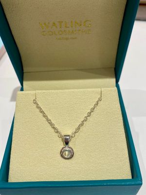 Silver Moonstone Cyclone Pendant &amp; Chain