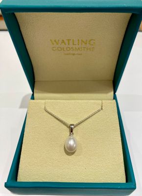 Silver Freshwater White 9mm Pearl Pendant
