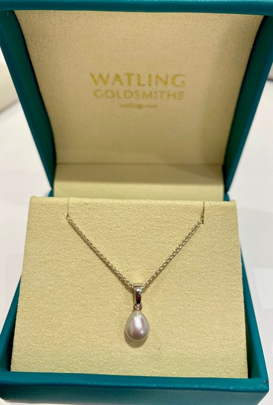 Silver Freshwater Light Grey Pearl Pendant