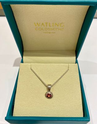 Silver Pink Tourmaline Cyclone Pendant
