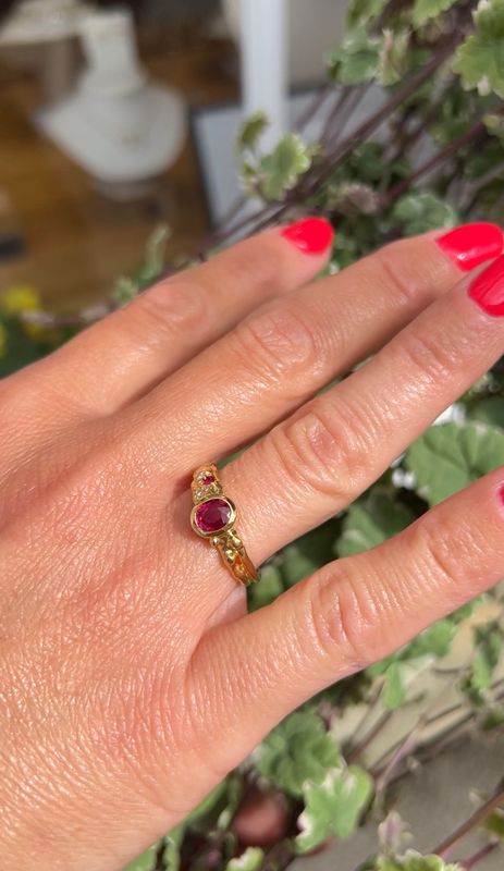 18ct Gold Ruby &amp; Diamond Storm Ring