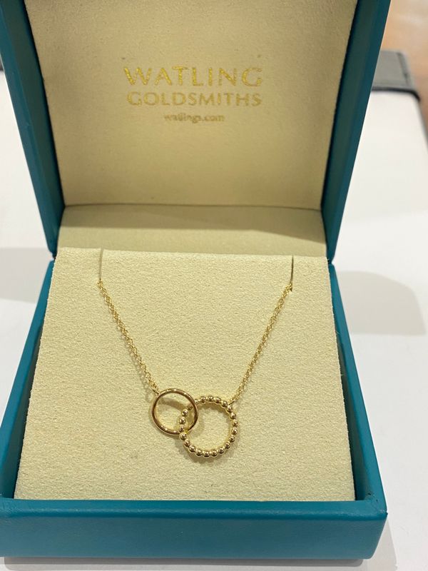 9ct Yellow Gold Interlocking Circle Necklace