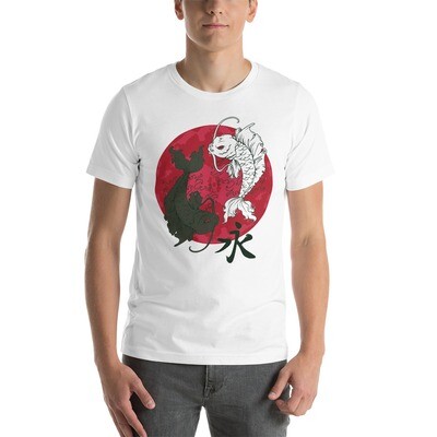 Short-Sleeve Unisex T-Shirt with Yin Yang Koifish print