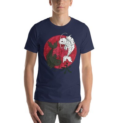 Short-Sleeve Unisex T-Shirt with Yin Yang Koifish print