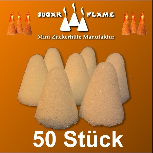 Mini Vanille Zuckerhütchen ( 50 Minizuckerhüte ) für Feuerzangenbowle