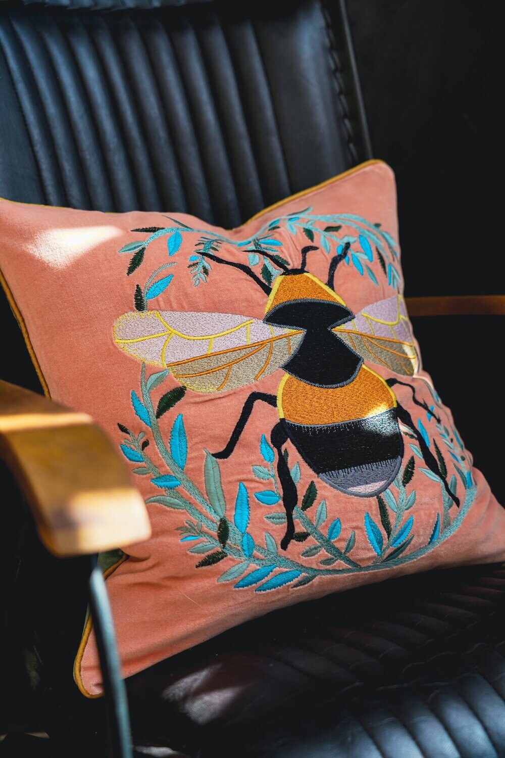 pink bee cushion