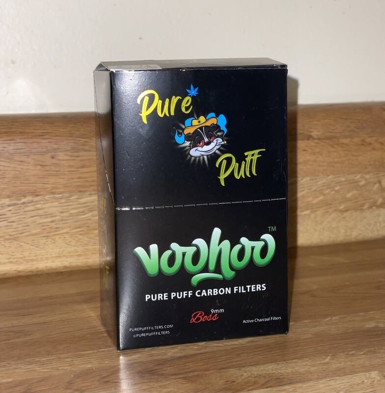Box of Voohoo Boss 9mm Filters (112 Filters Per Box - 8 Packs, 14 Filters Per Pack)