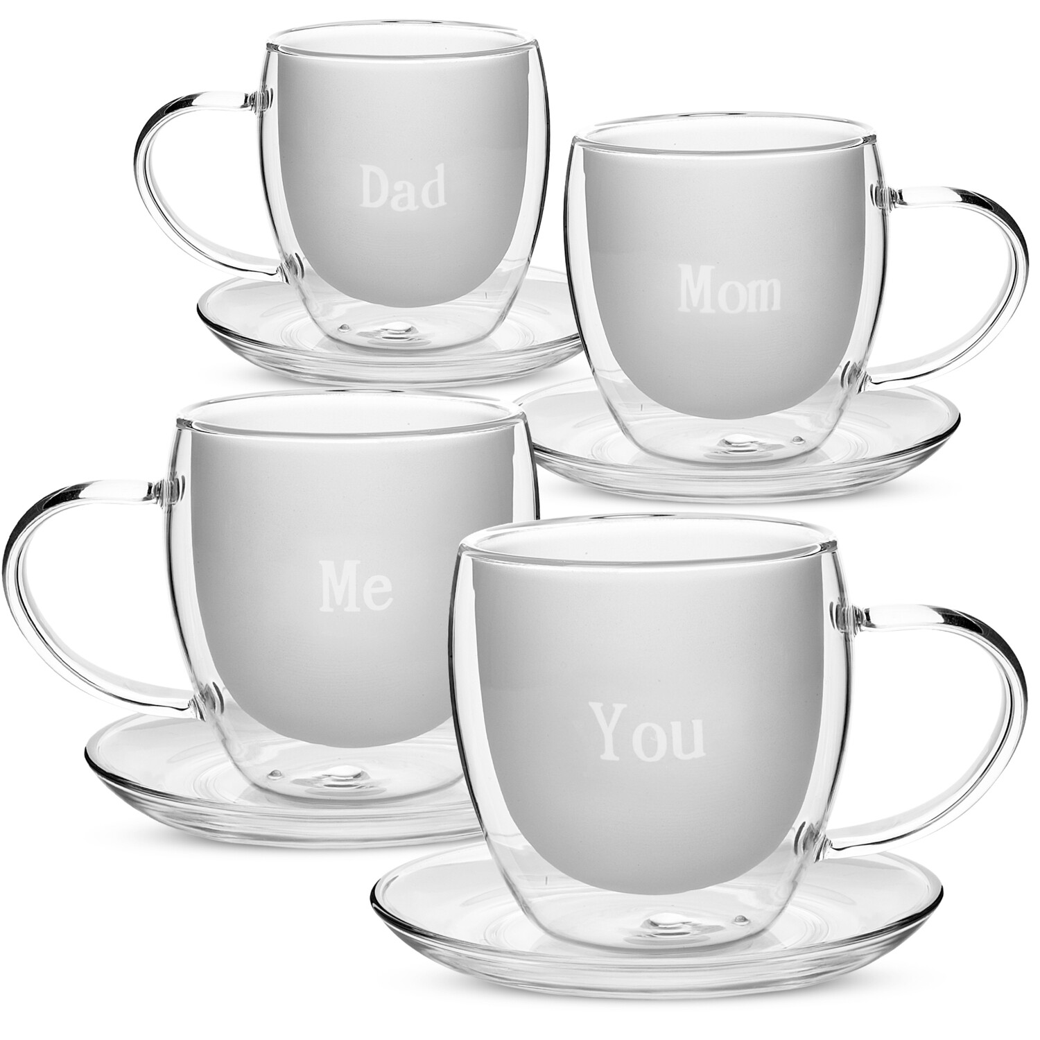 Cups- Family set of 4