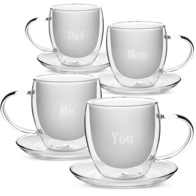 Cups- Family set of 4