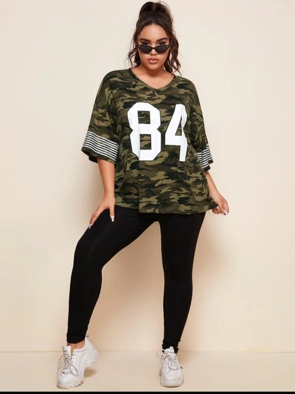 Camo Plus Size 84 Printed Shirt
