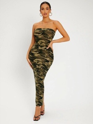 Camo Tube Bodycon Dress