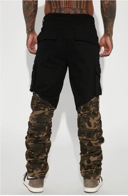 Men Camo and black cargo pants