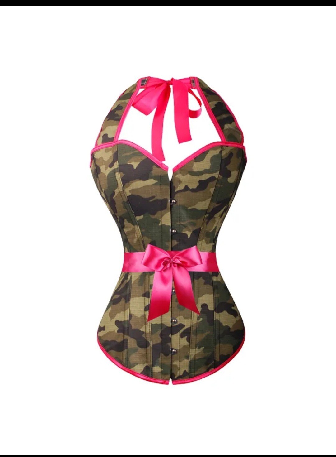 Women Camo Corset Pink